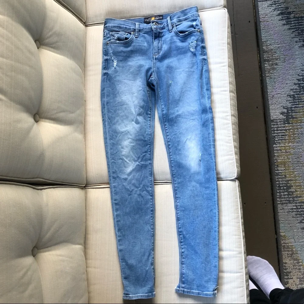 Lucky Brand Jeans Brooke Legging Denim skinny Jeans 25 light color Distressed - Picture 1 of 5